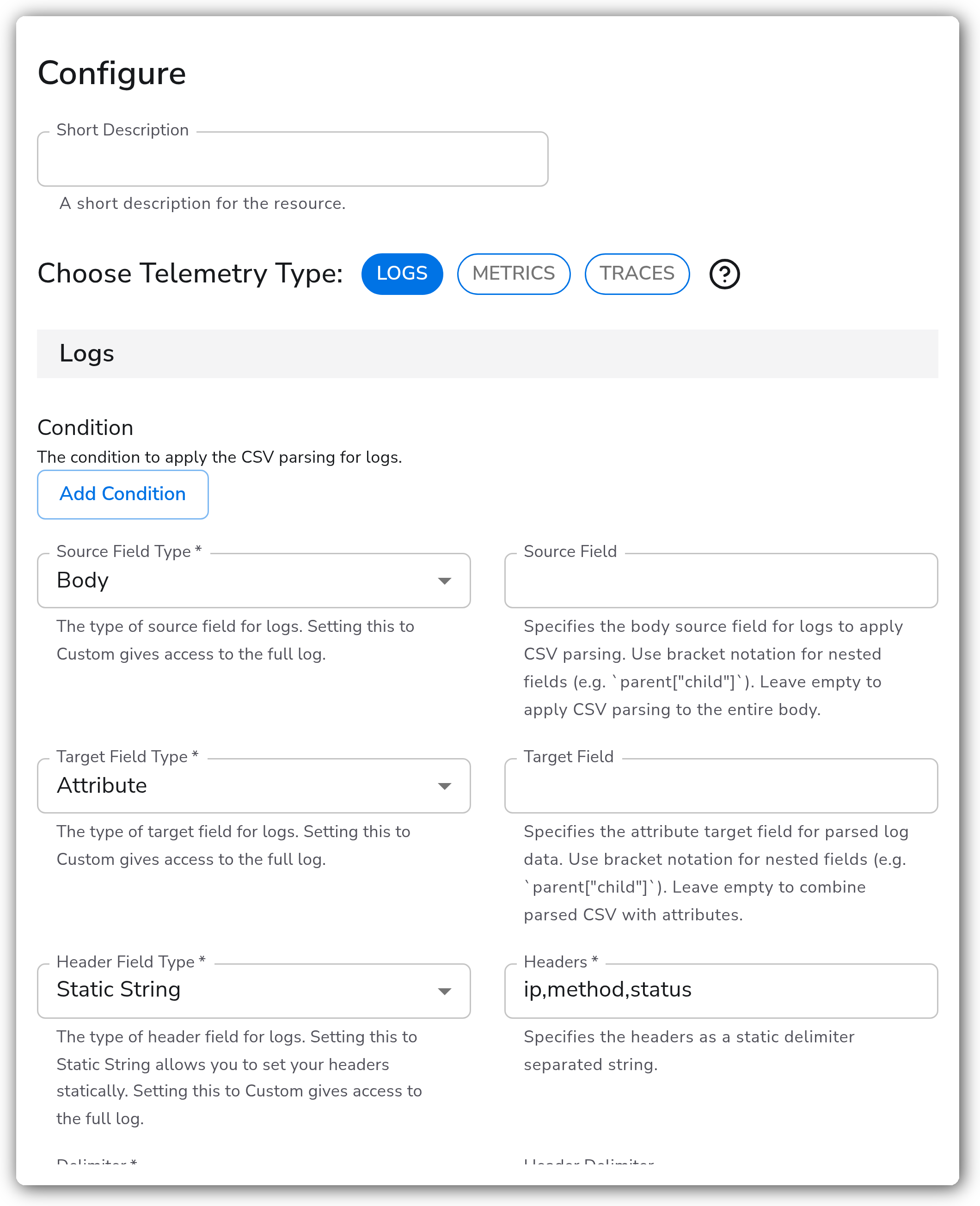 Bindplane docs - Parse CSV - image 1