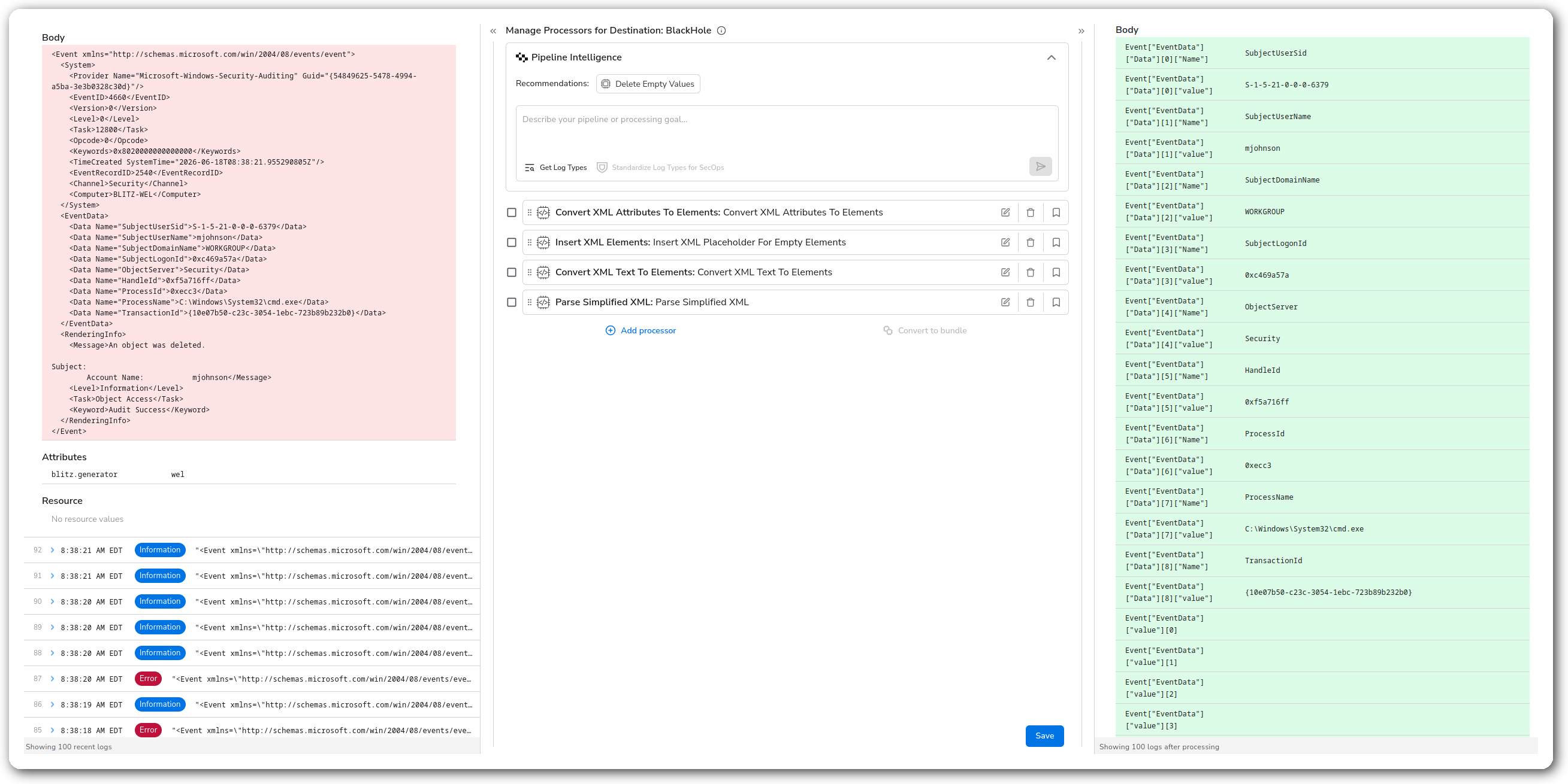 Bindplane docs - Parse Simplified XML - image 2