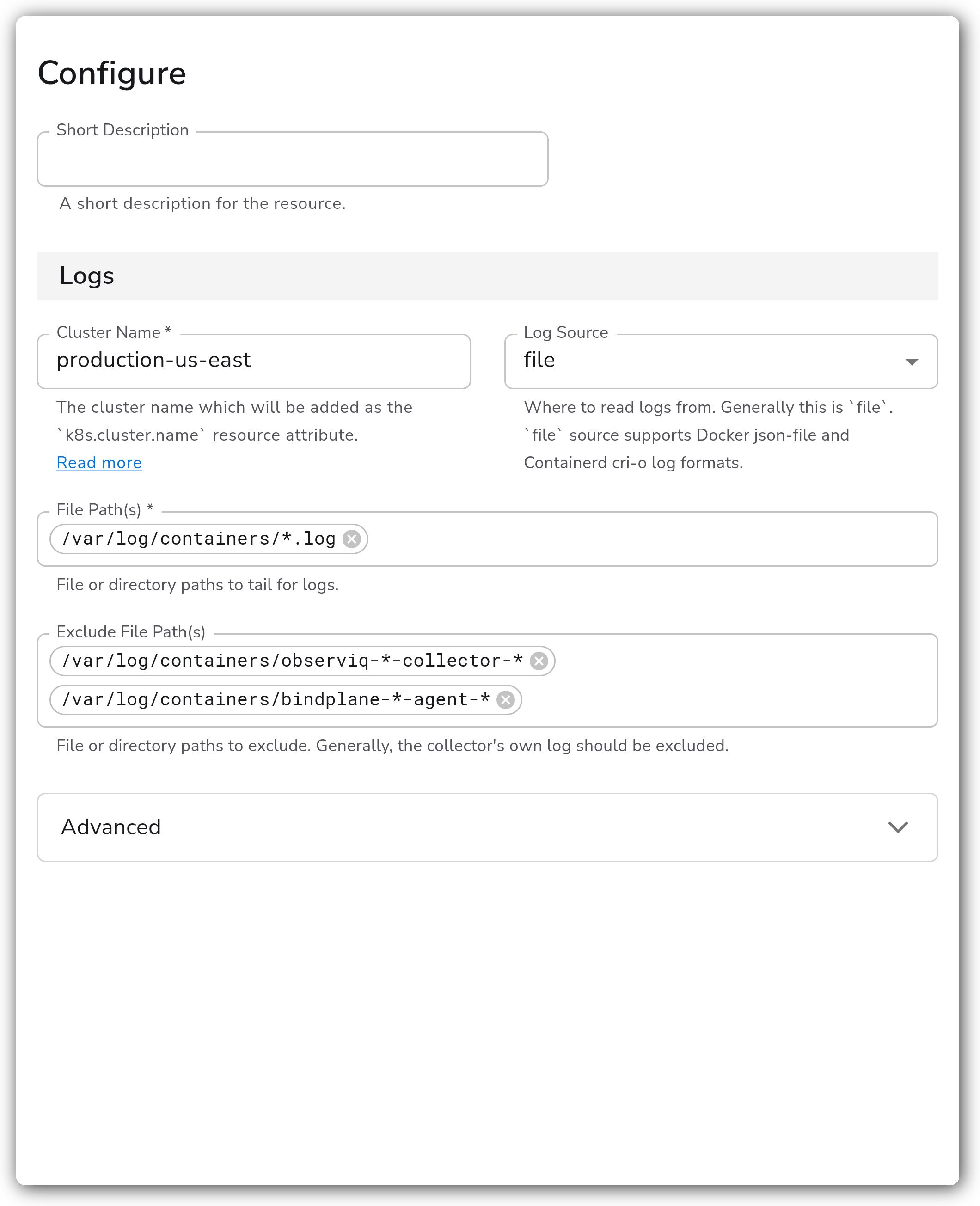 Bindplane docs - Kubernetes Container Logs - image 1