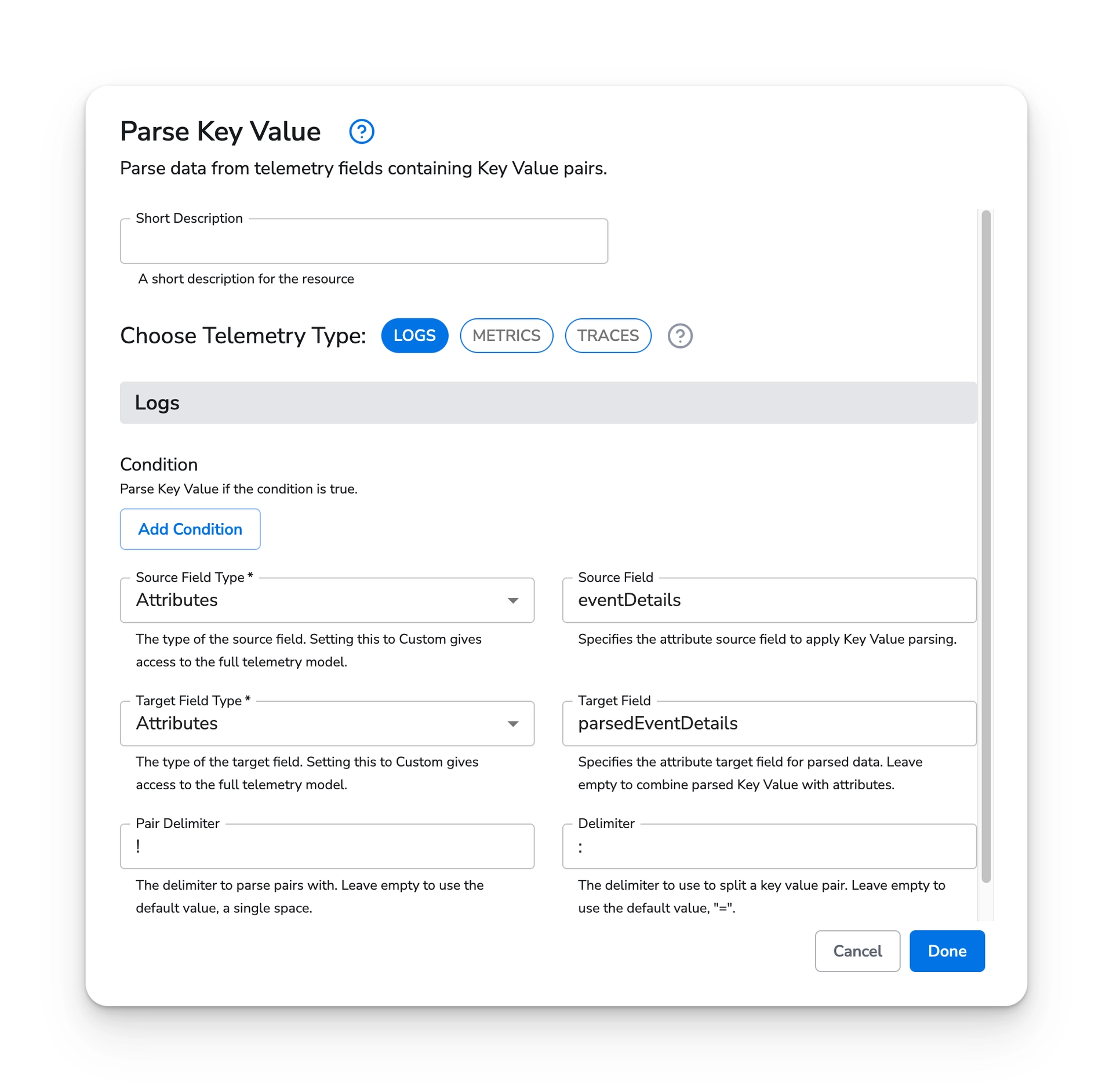 Bindplane docs - Parse Key Value - image 1