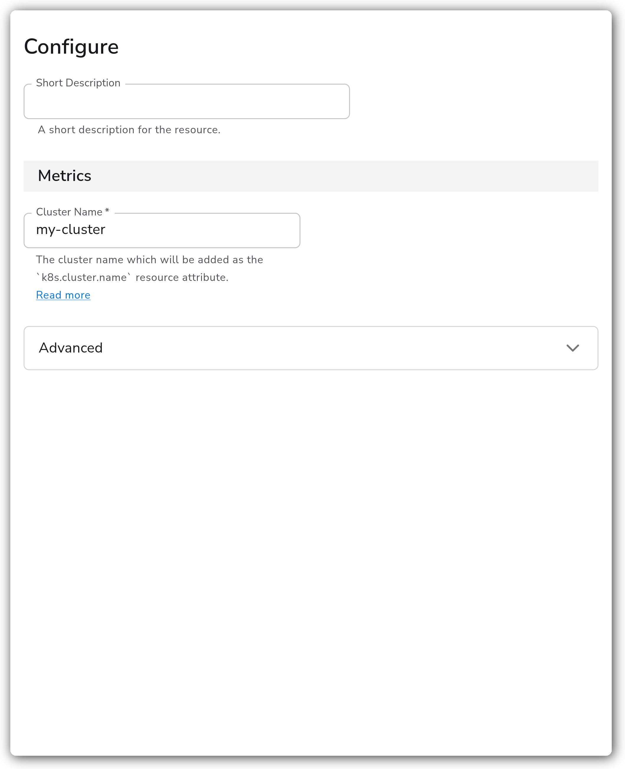 Bindplane docs - Kubernetes Cluster Metrics - image 1