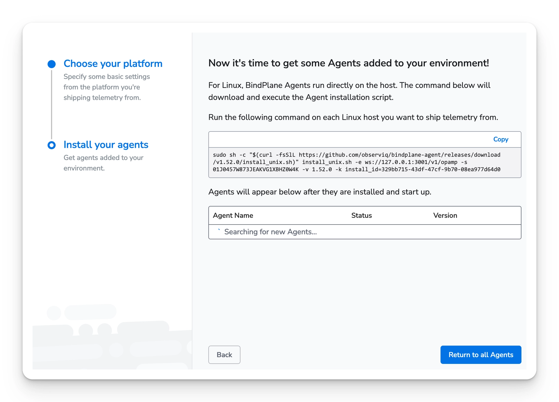 Bindplane docs - Install Your First Collector - image 3