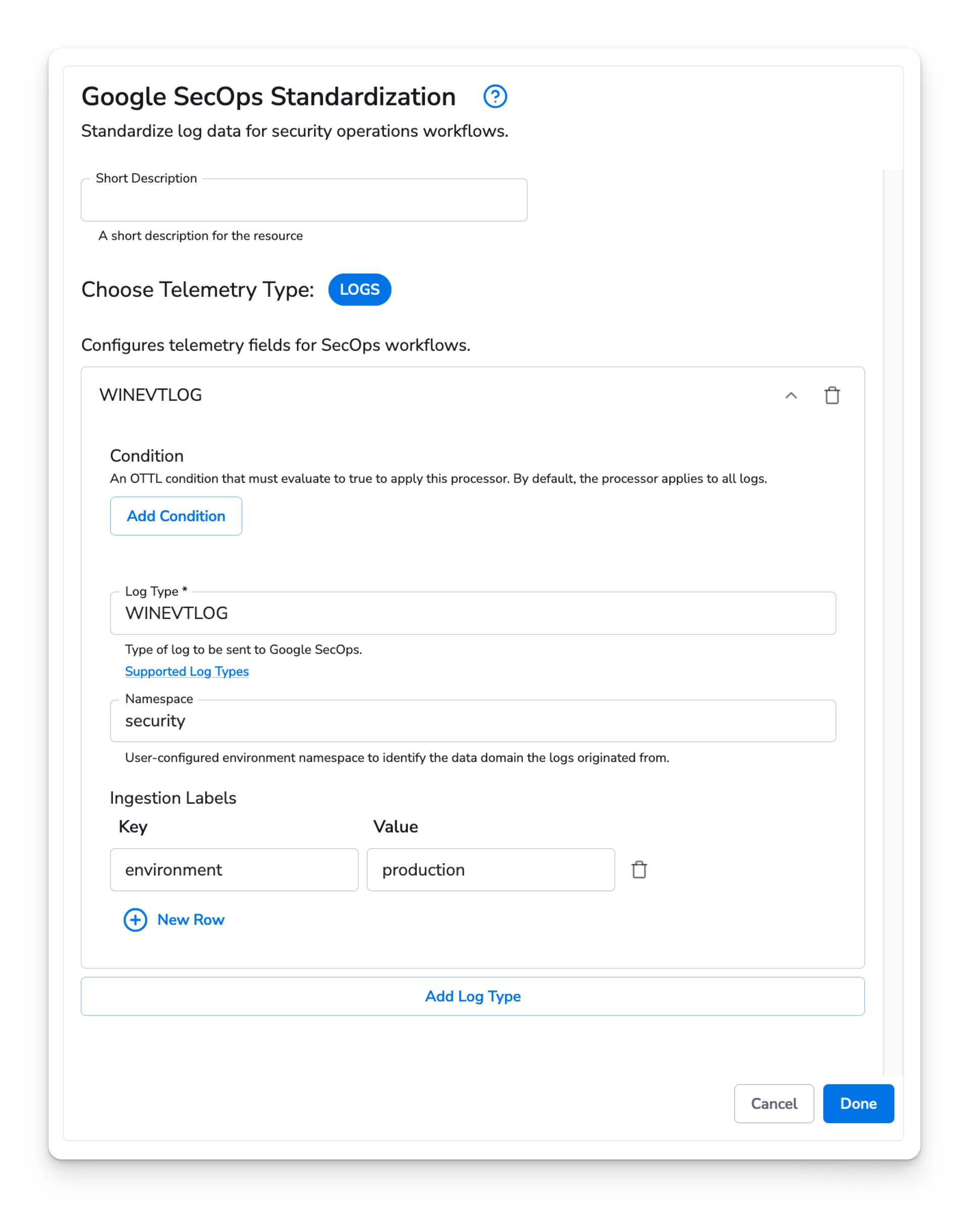 Bindplane docs - Google SecOps Standardization - image 1