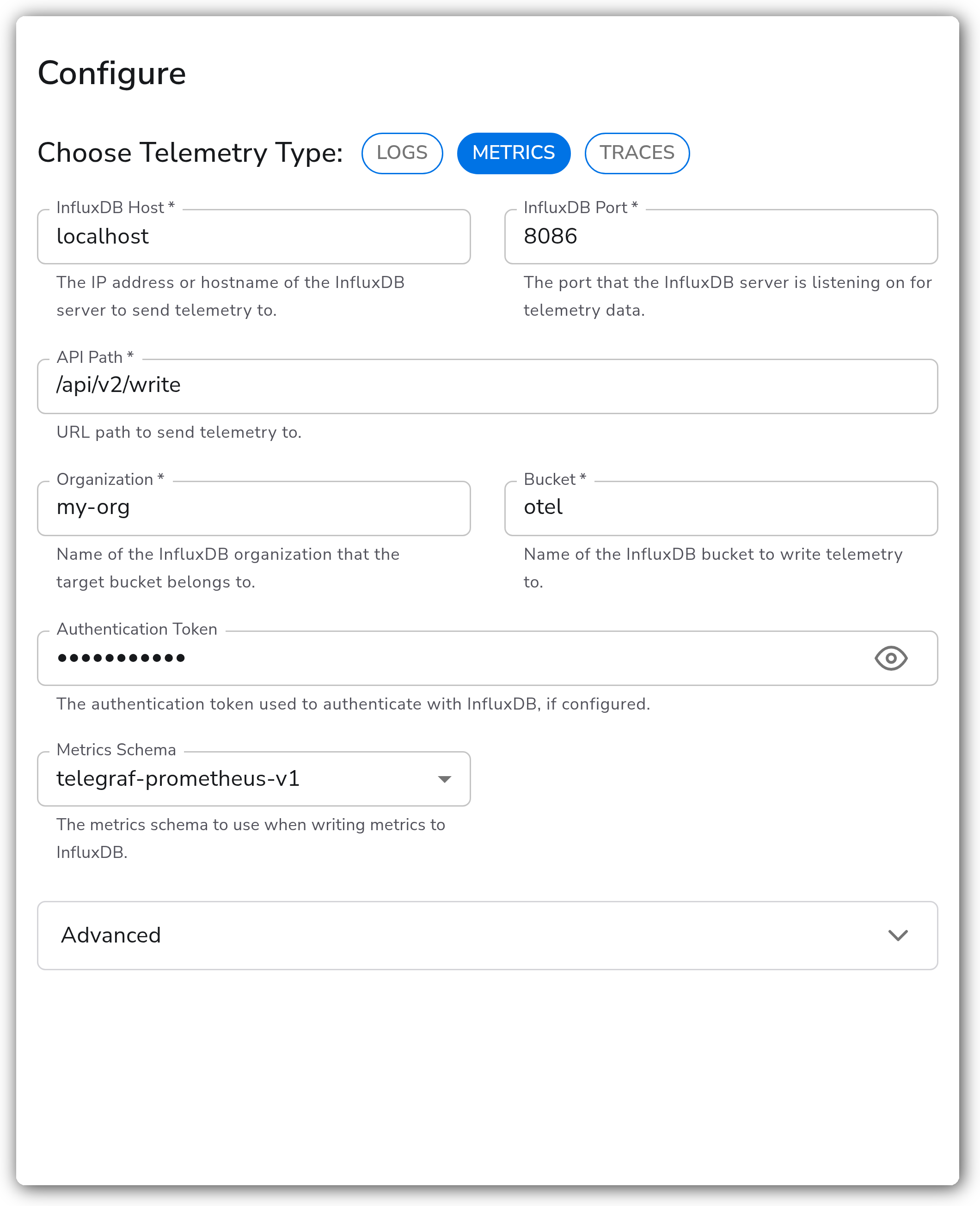 Bindplane docs - InfluxDB - image 1