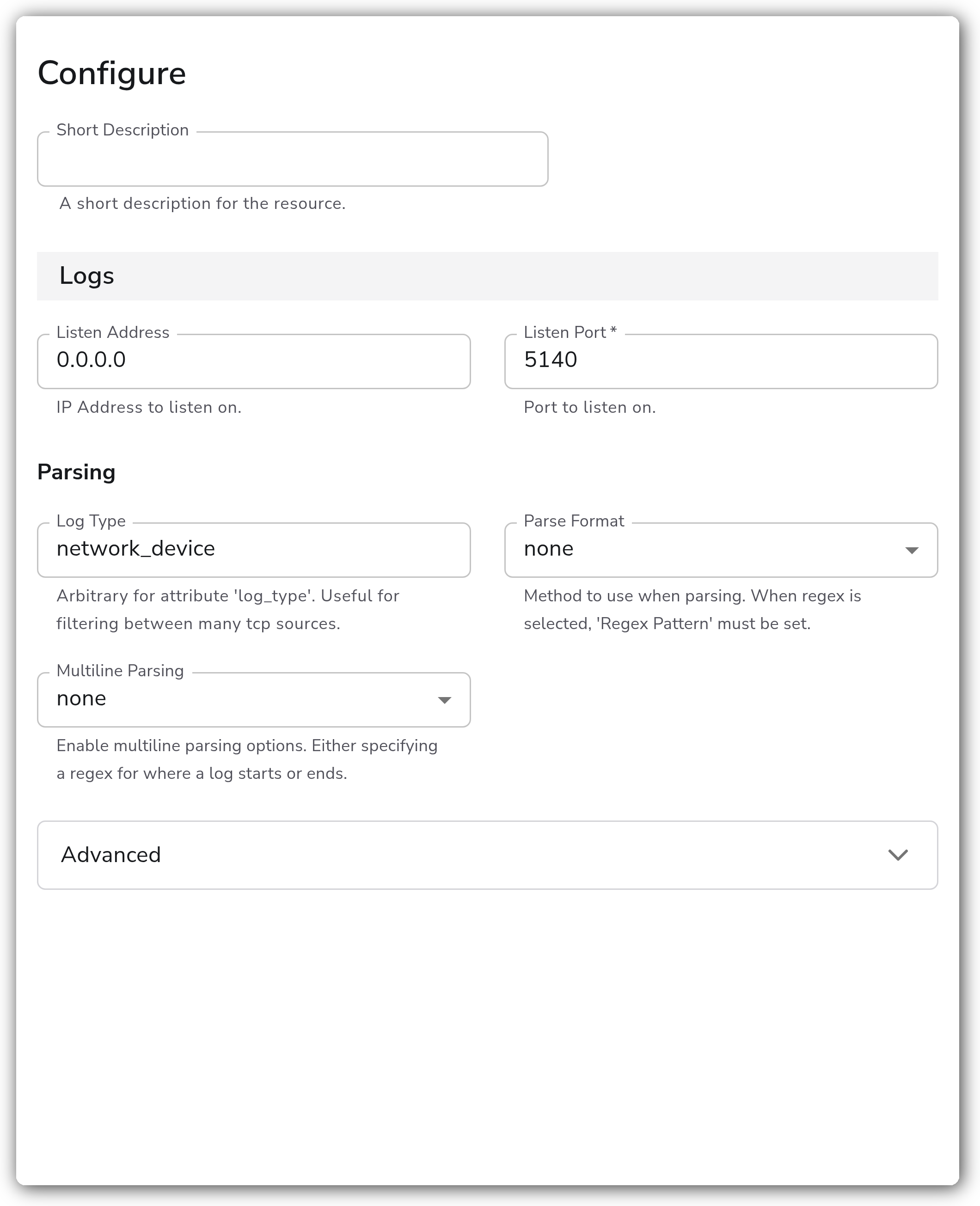 Bindplane docs - UDP Logs - image 1