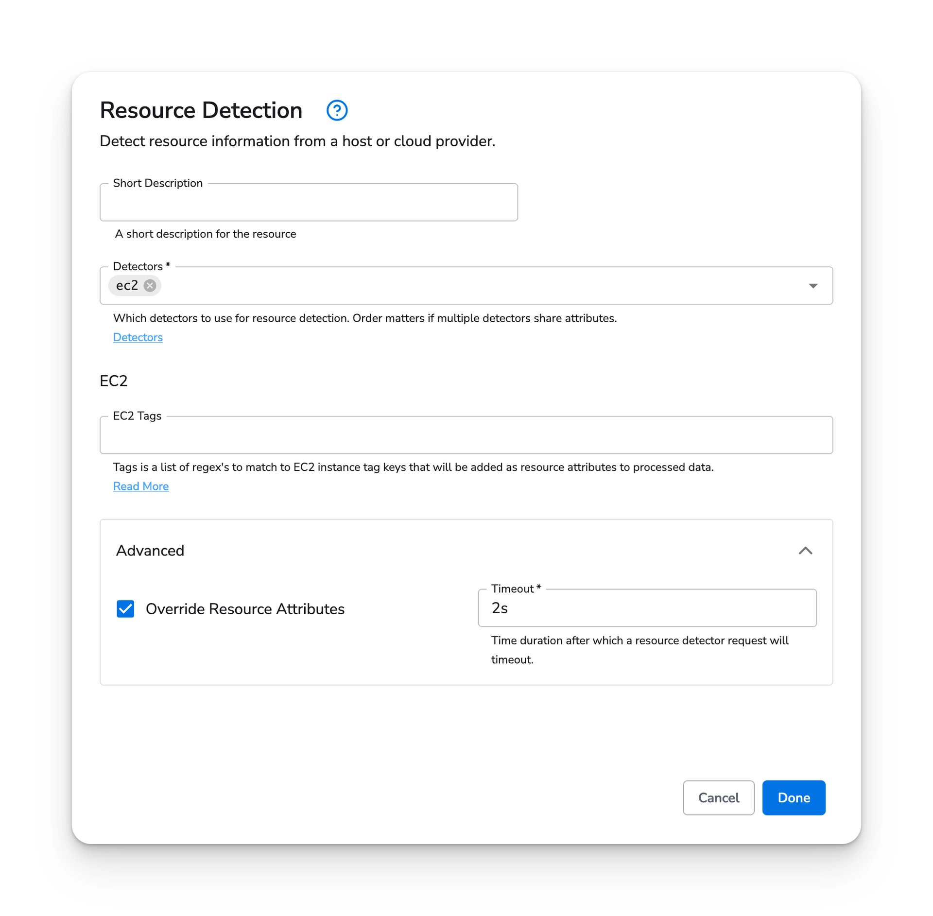 Bindplane docs - Resource Detection - image 3