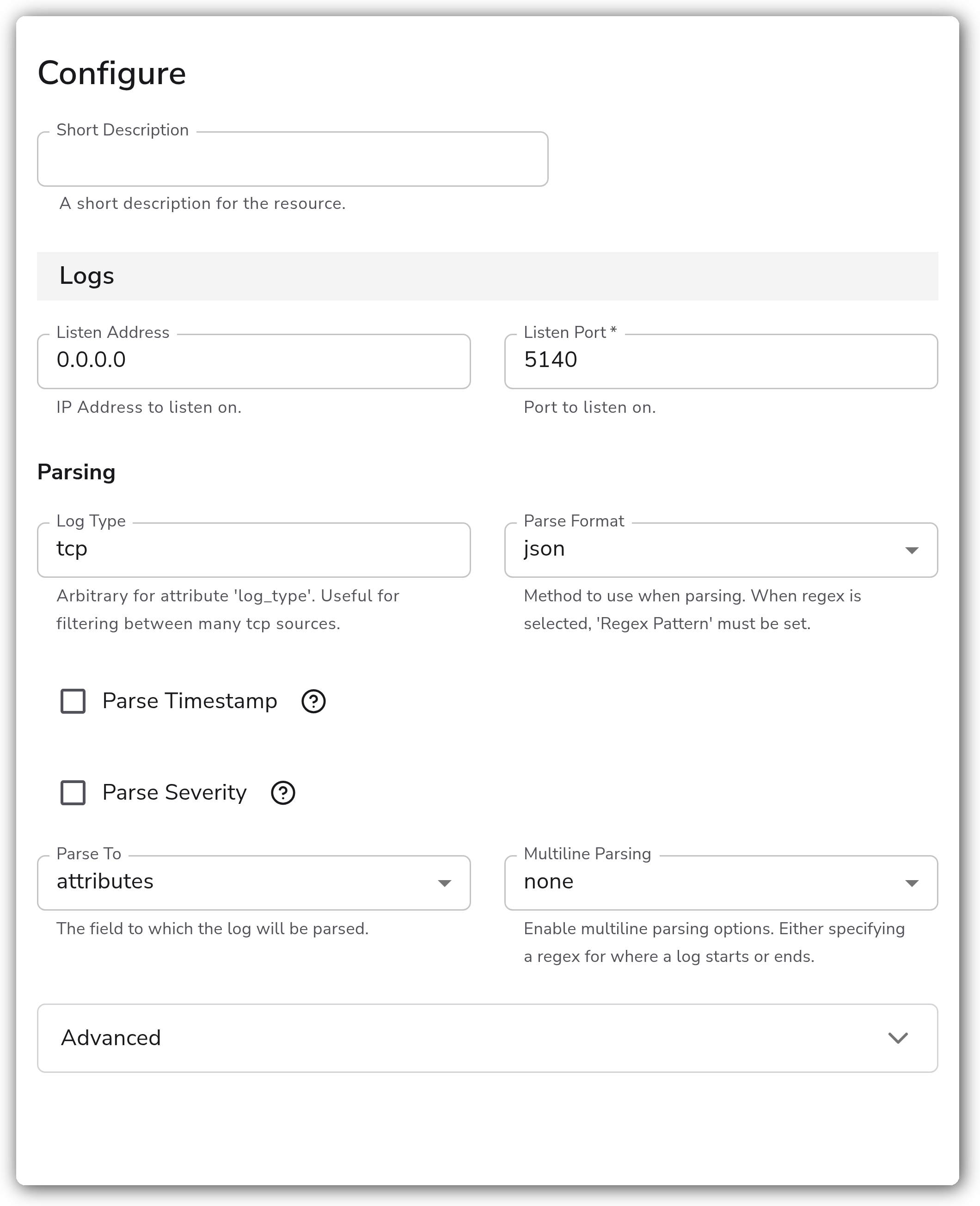 Bindplane docs - TCP Logs - image 1