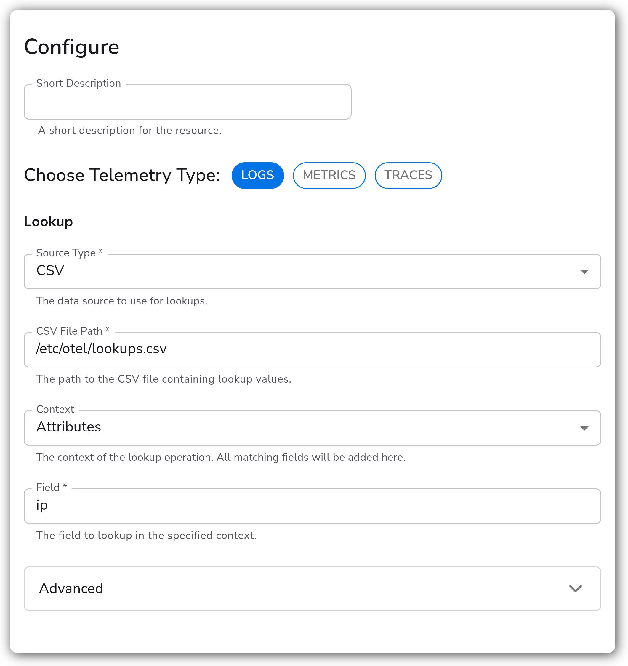 Bindplane docs - Lookup Fields - image 1
