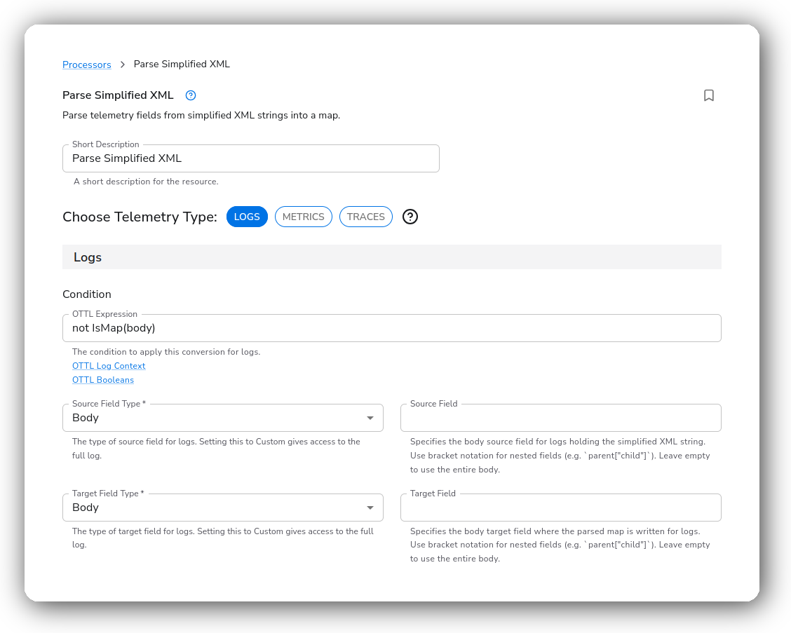 Bindplane docs - Parse Simplified XML - image 1