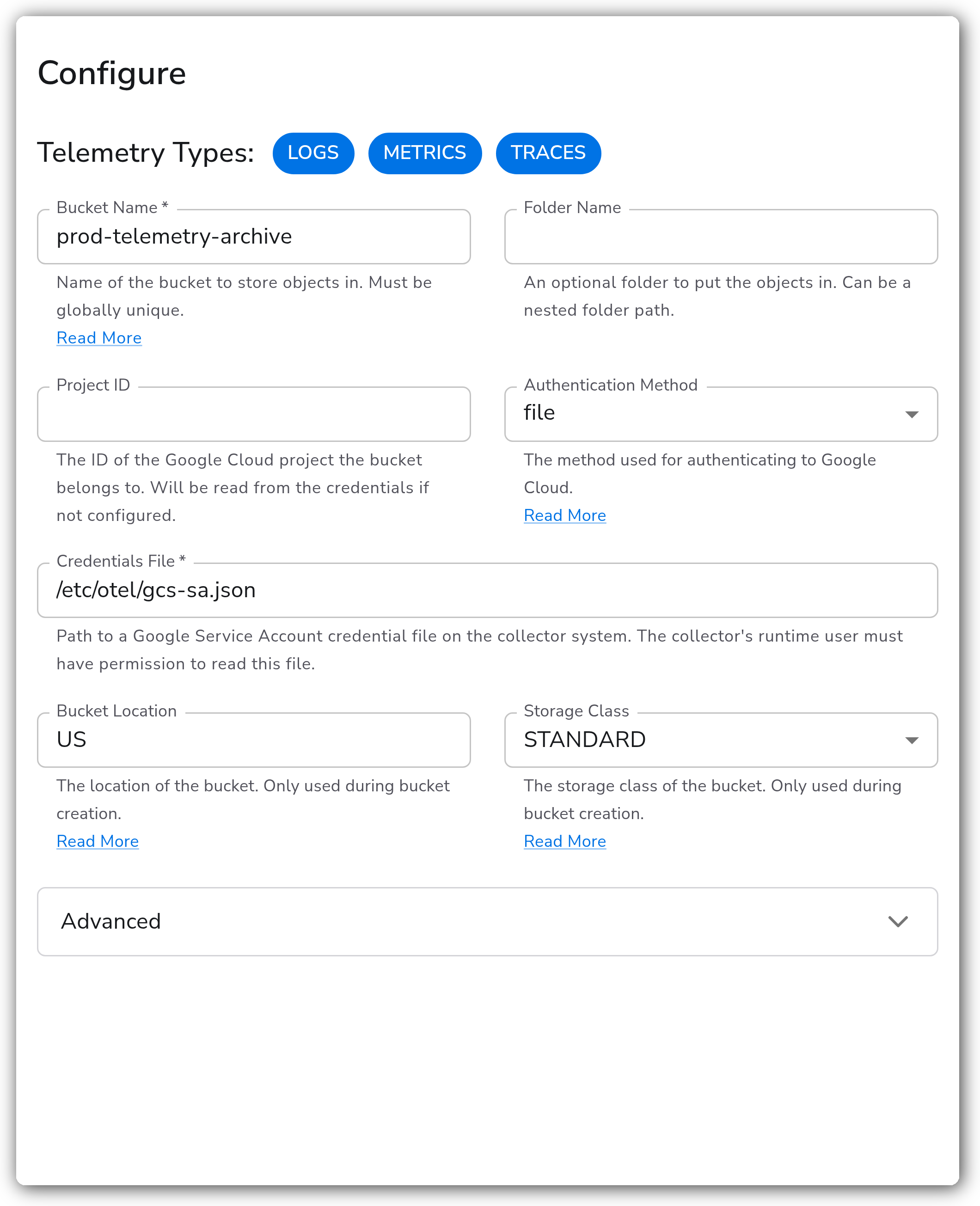 Bindplane docs - Google Cloud Storage - image 1