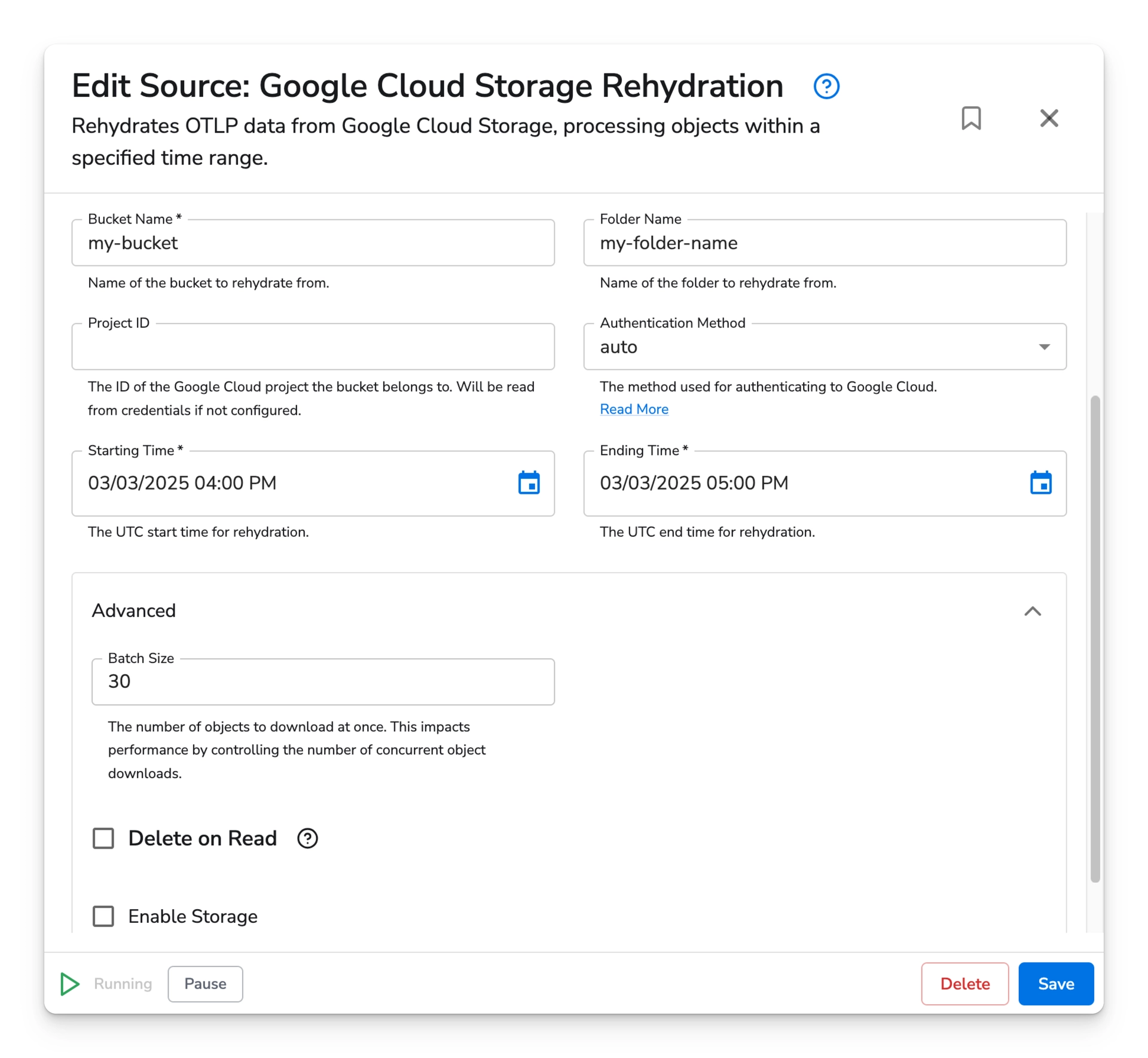 Bindplane docs - Google Cloud Storage Rehydration - image 1