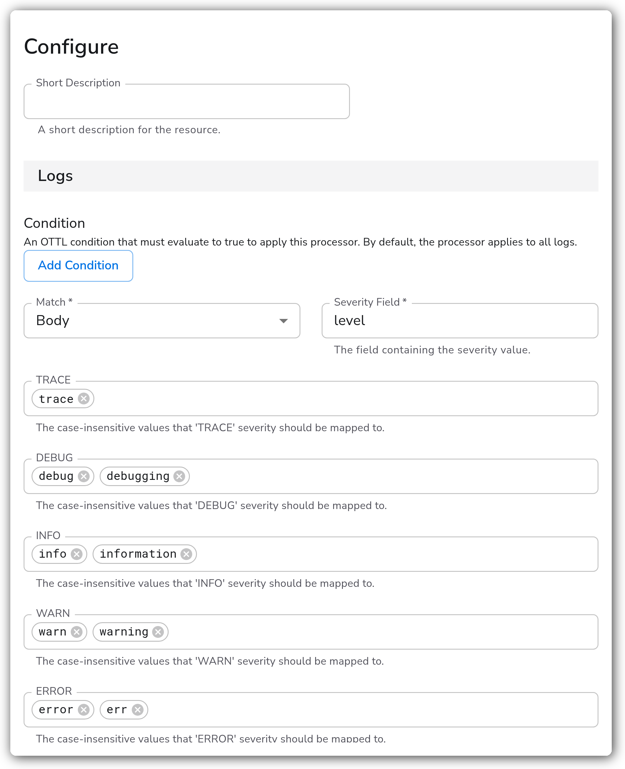 Bindplane docs - Parse Severity Fields - image 1