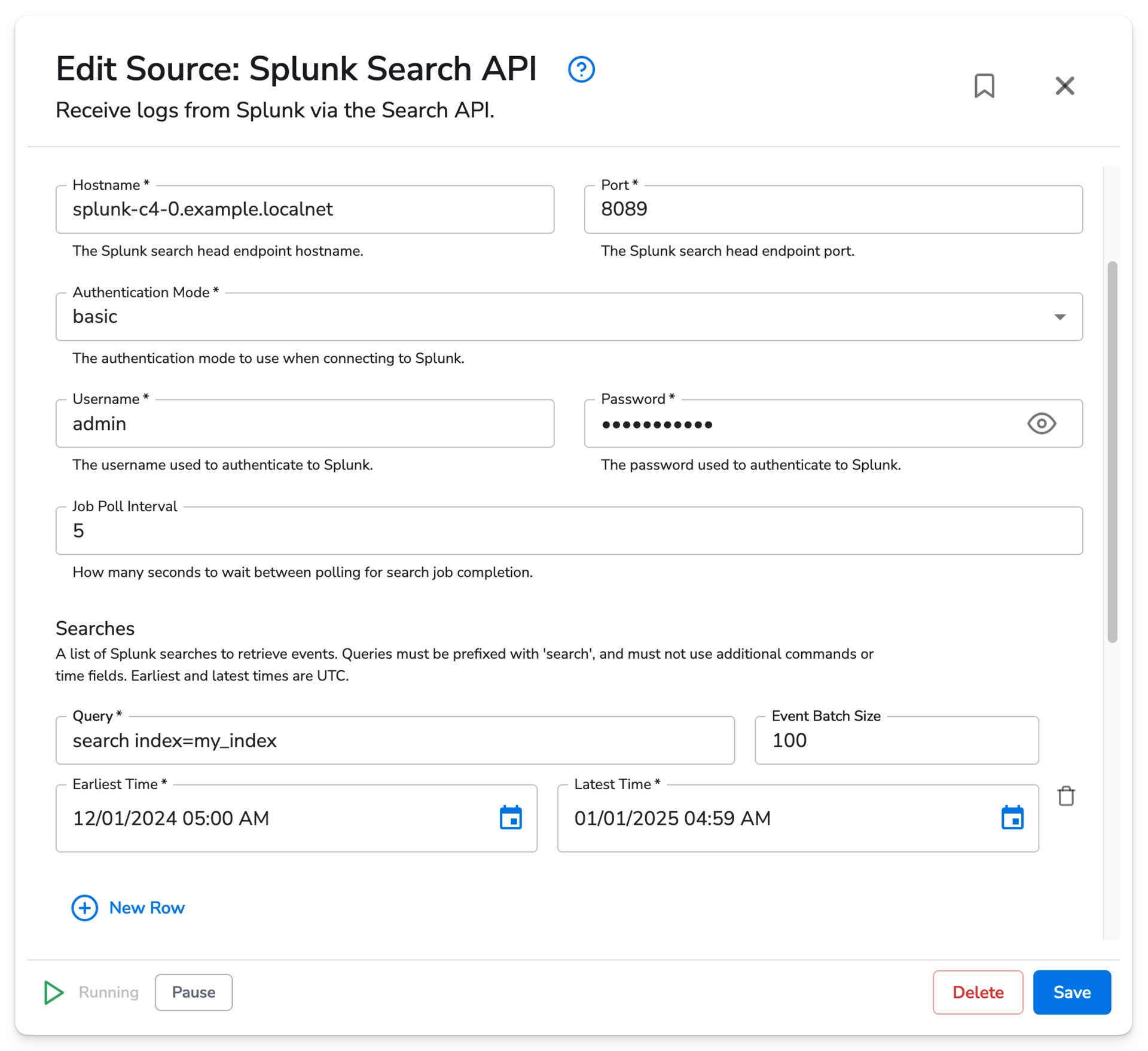 Bindplane docs - Splunk Search API - image 1
