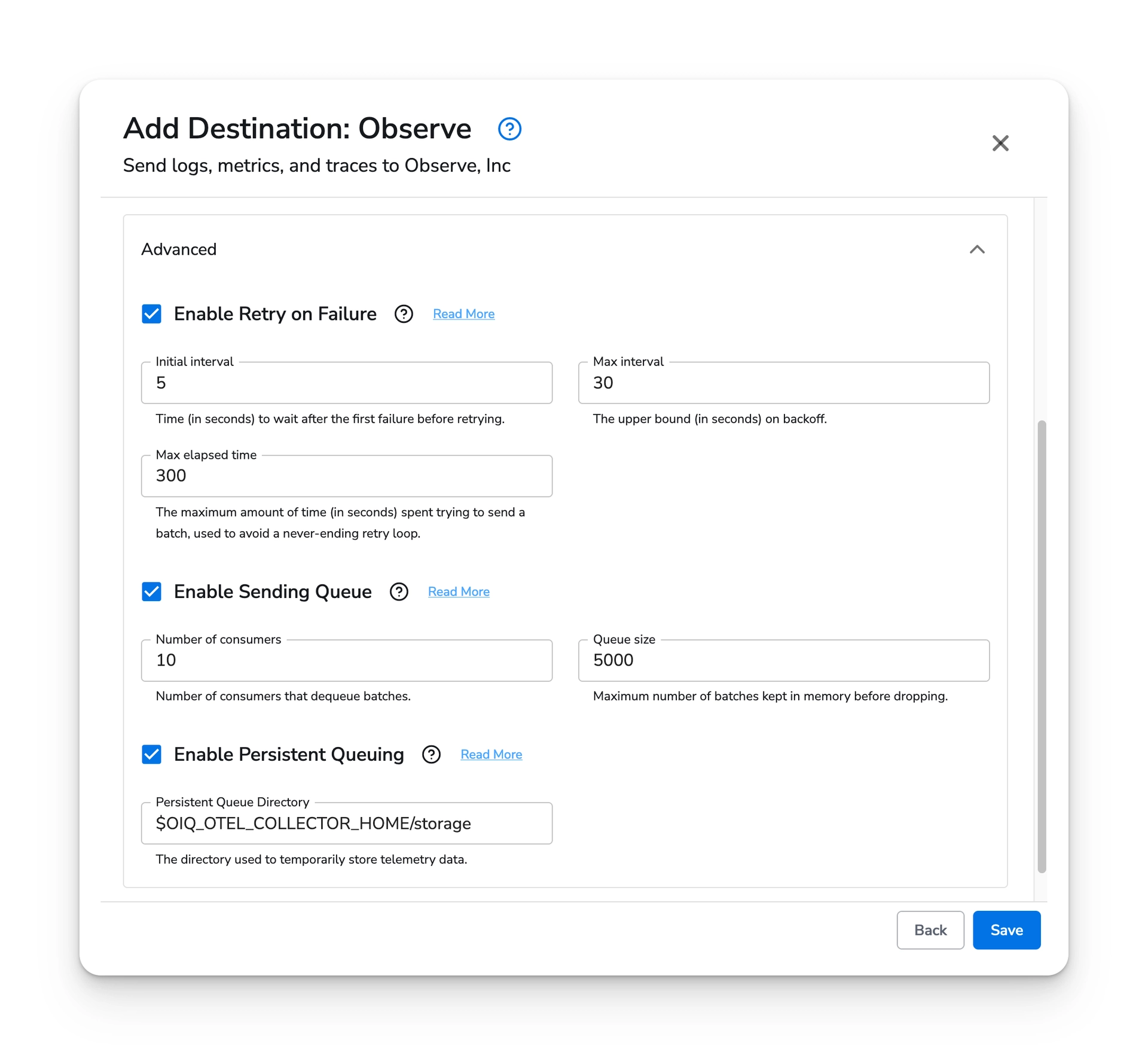 Bindplane docs - Observe - image 2
