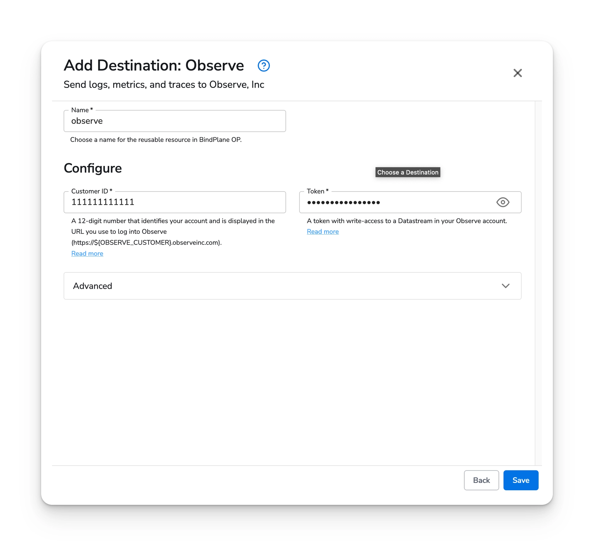 Bindplane docs - Observe - image 1