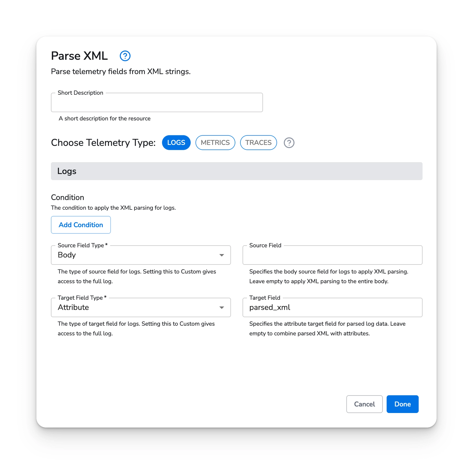 Bindplane docs - Parse XML - image 1