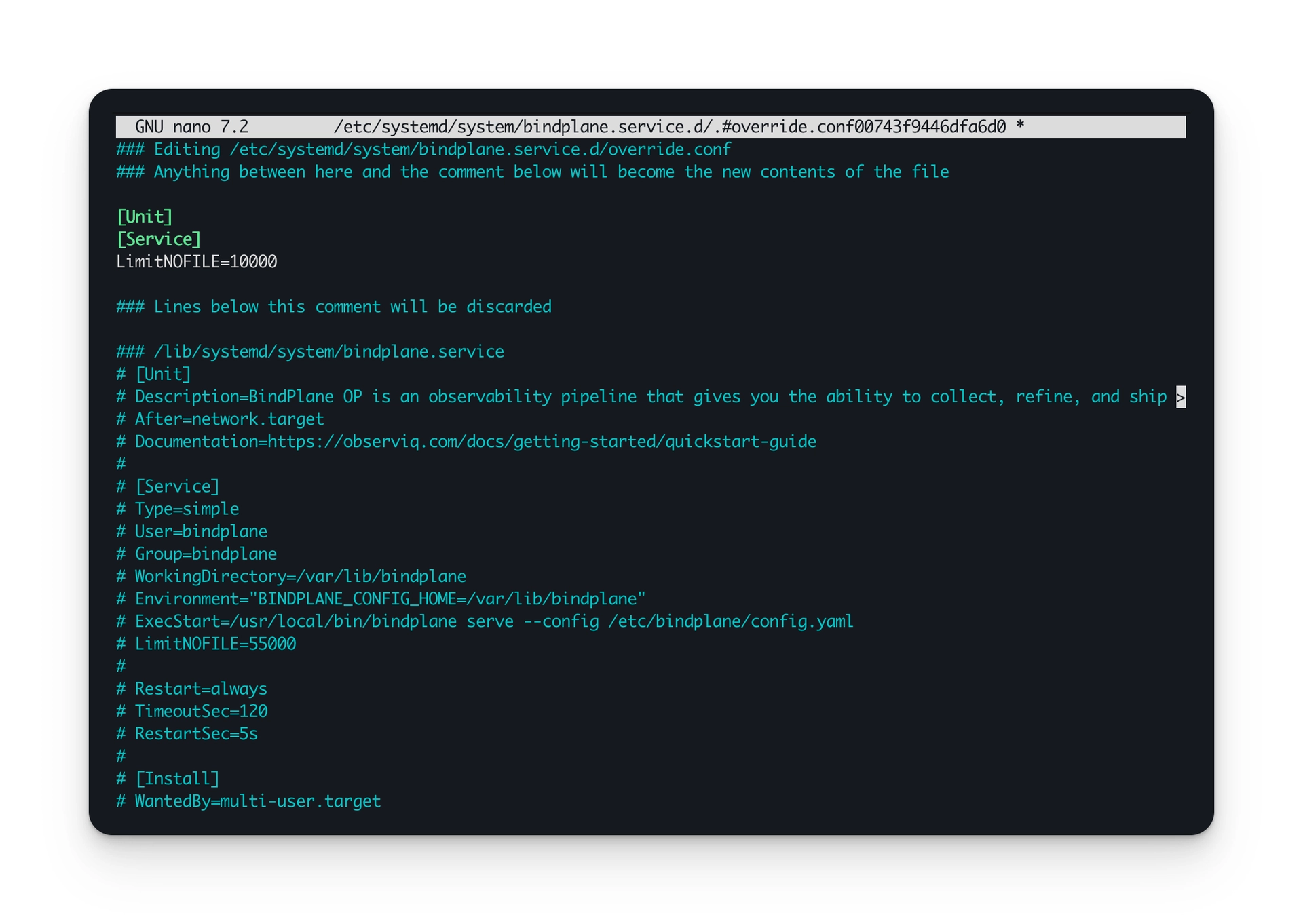 Bindplane docs - Increase Max Open Files Limit - image 1