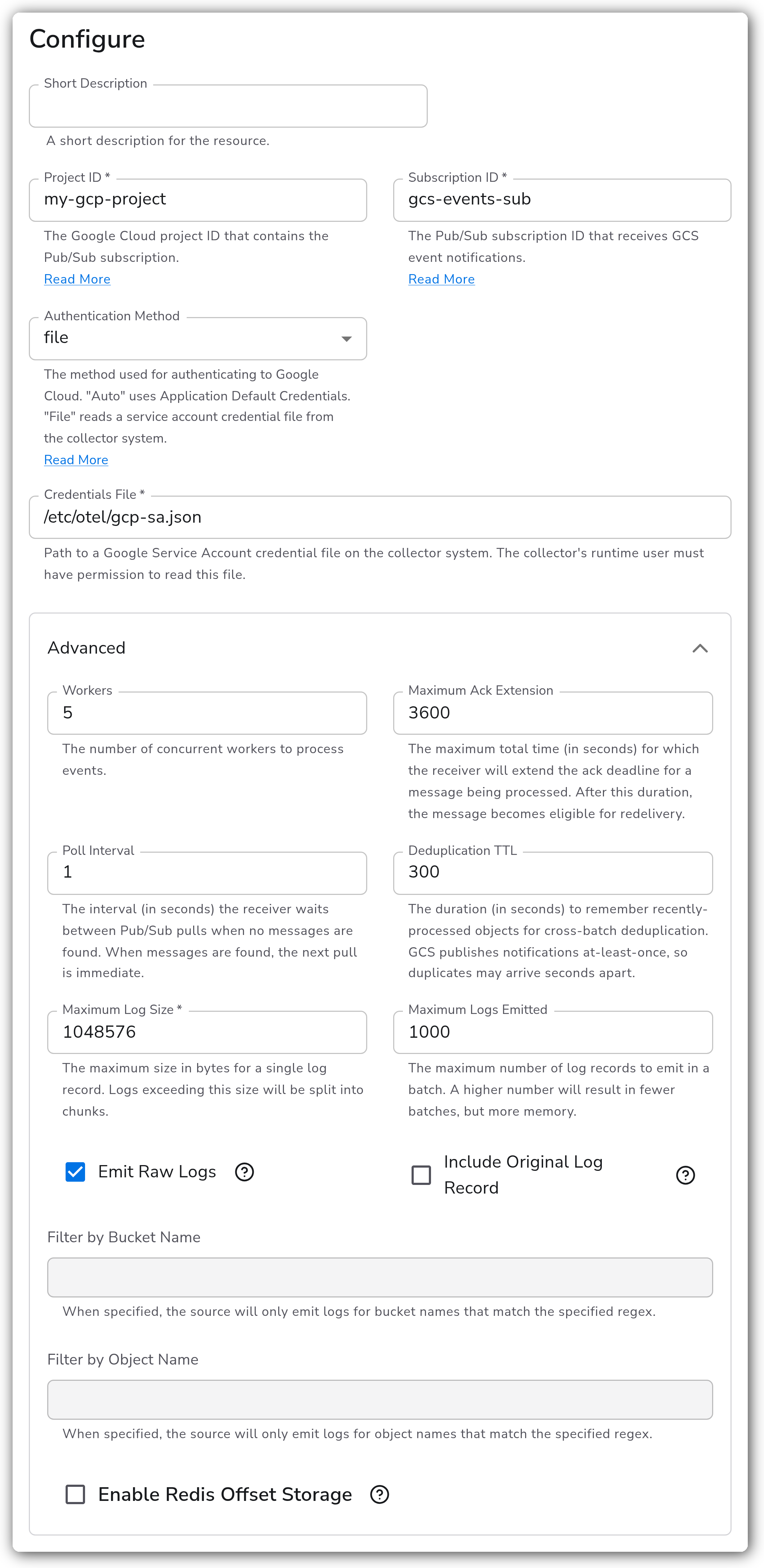 Bindplane docs - Google Cloud Storage Pub/Sub Event - image 2
