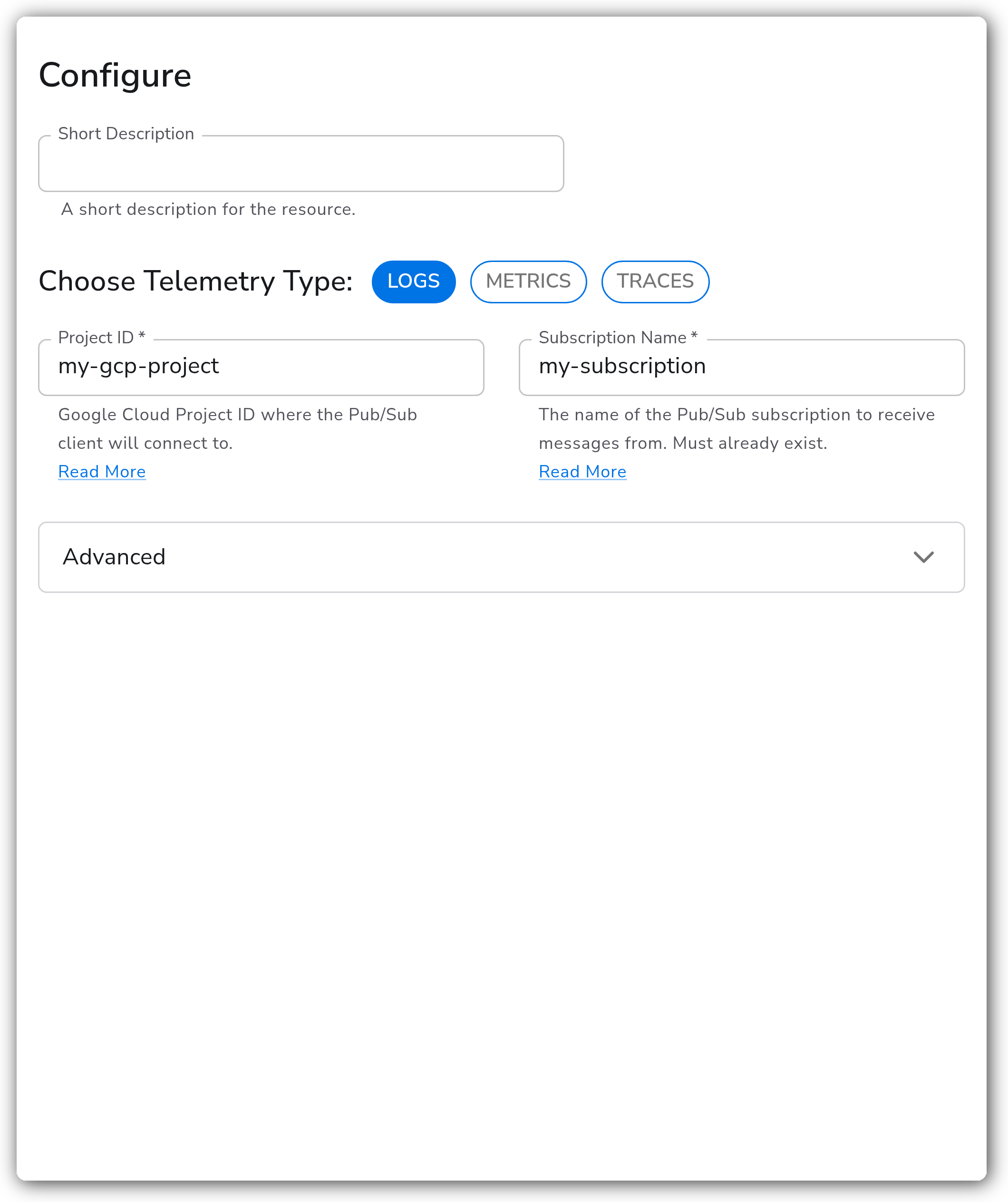 Bindplane docs - Google Cloud Pub/Sub (Pull) - image 1