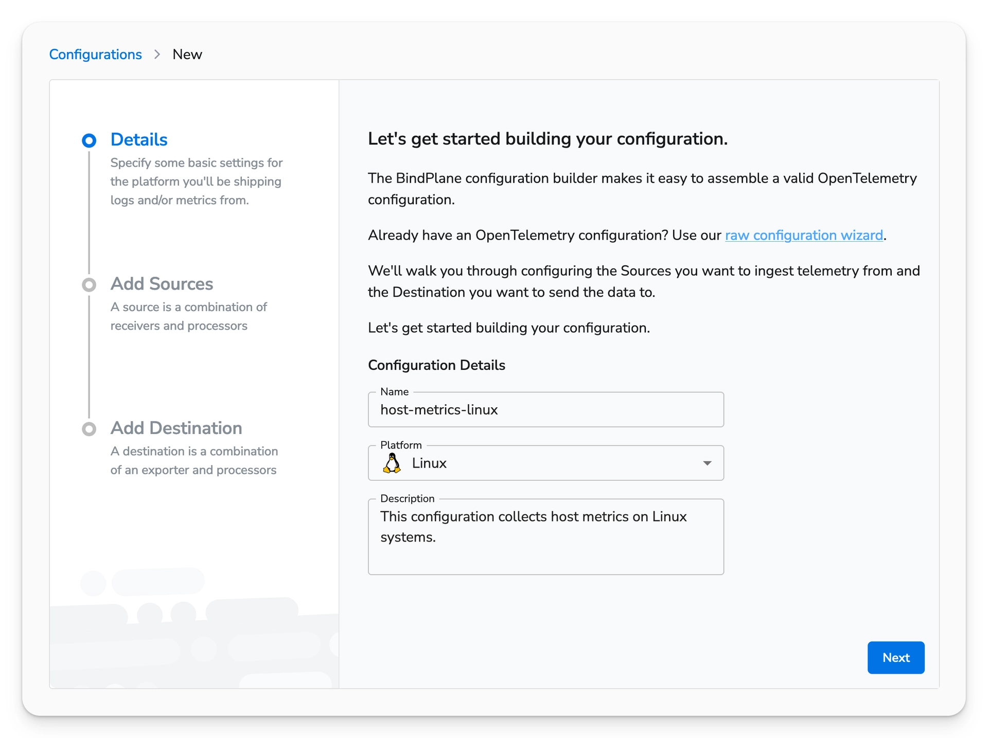 Bindplane docs - Build Your First Configuration - image 2