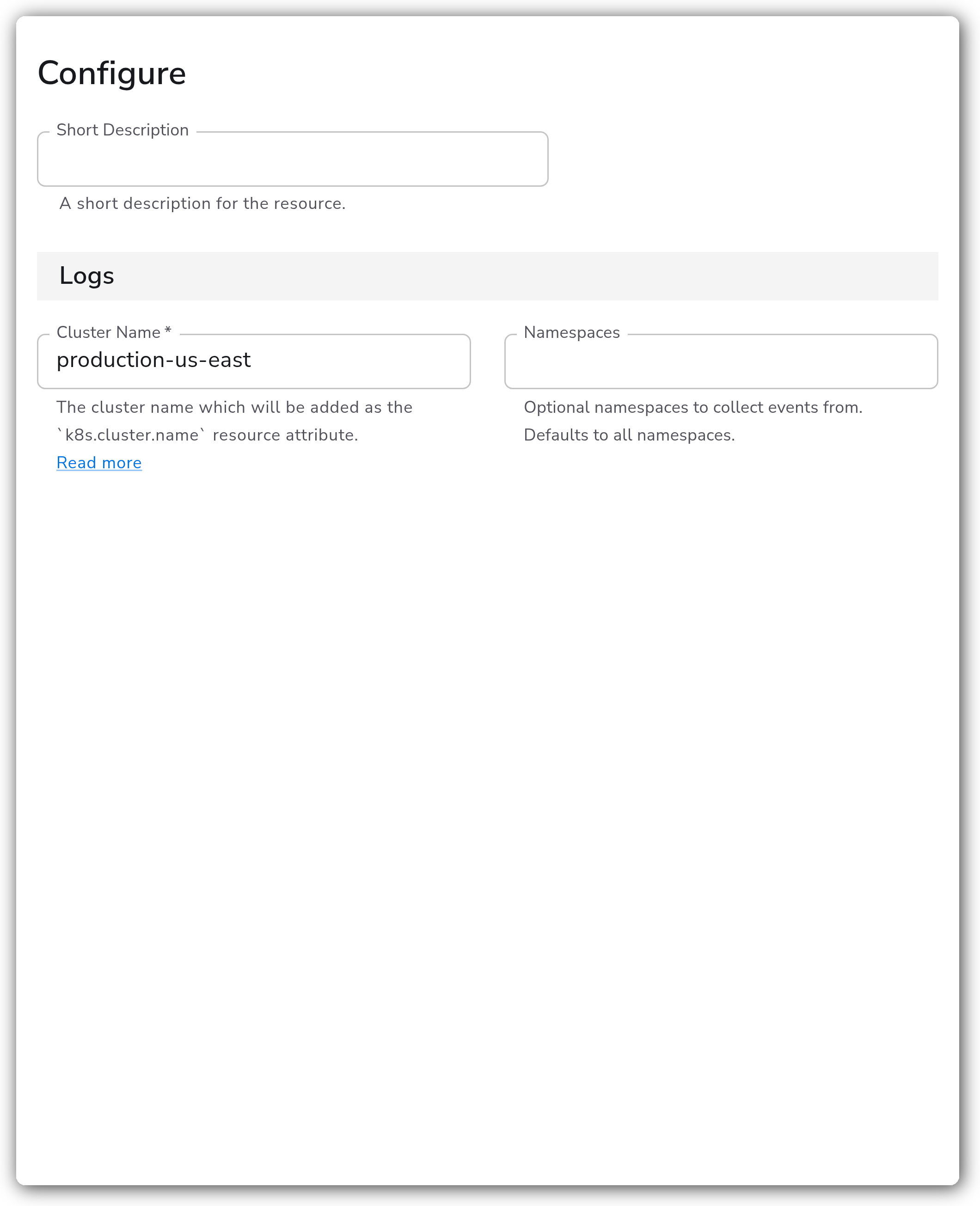 Bindplane docs - Kubernetes Cluster Events - image 1