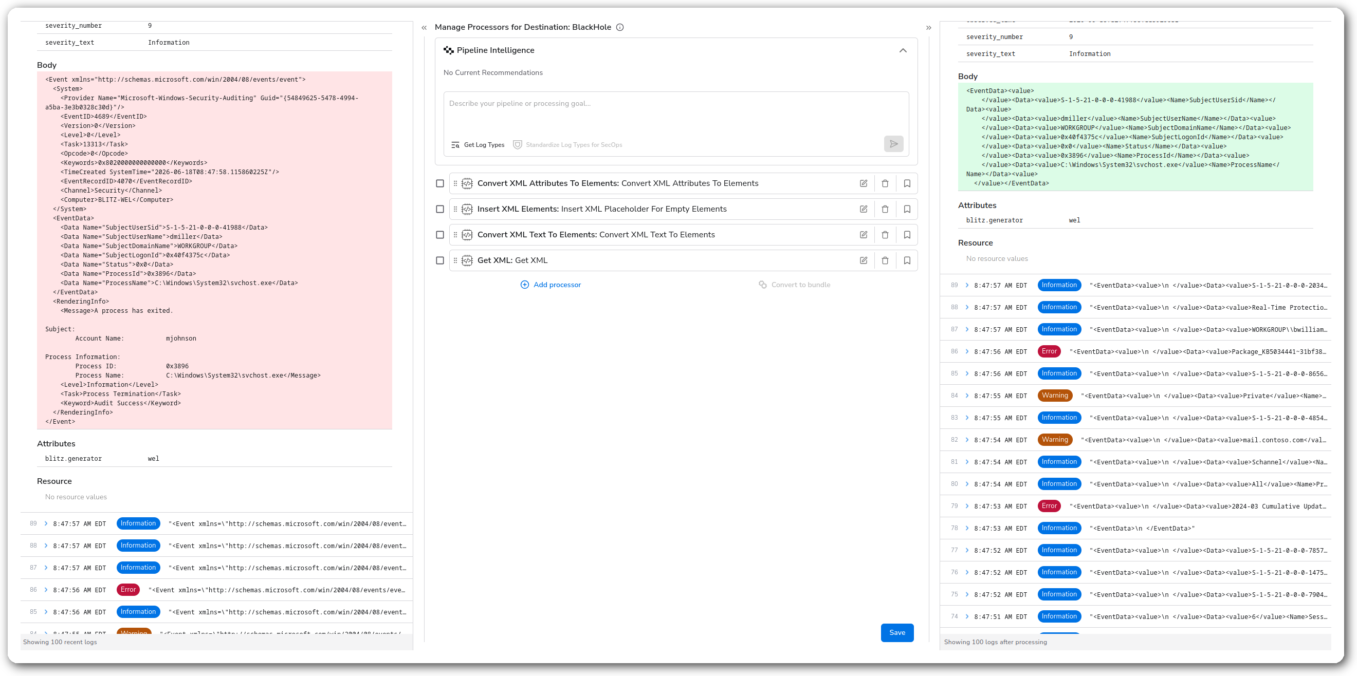 Bindplane docs - Get XML - image 2