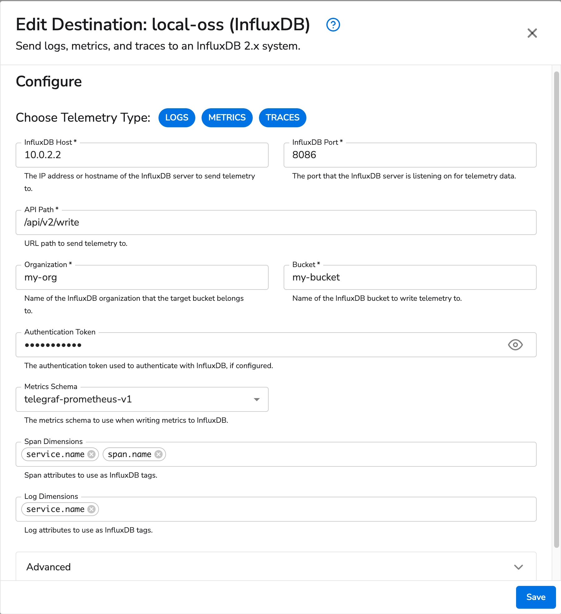 Bindplane docs - InfluxDB - image 1
